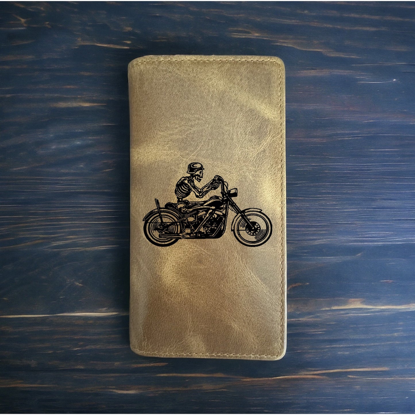 Skeleton Biker Rodeo Wallet Cowboy Western Buffalo Leather Premium Skull NEW