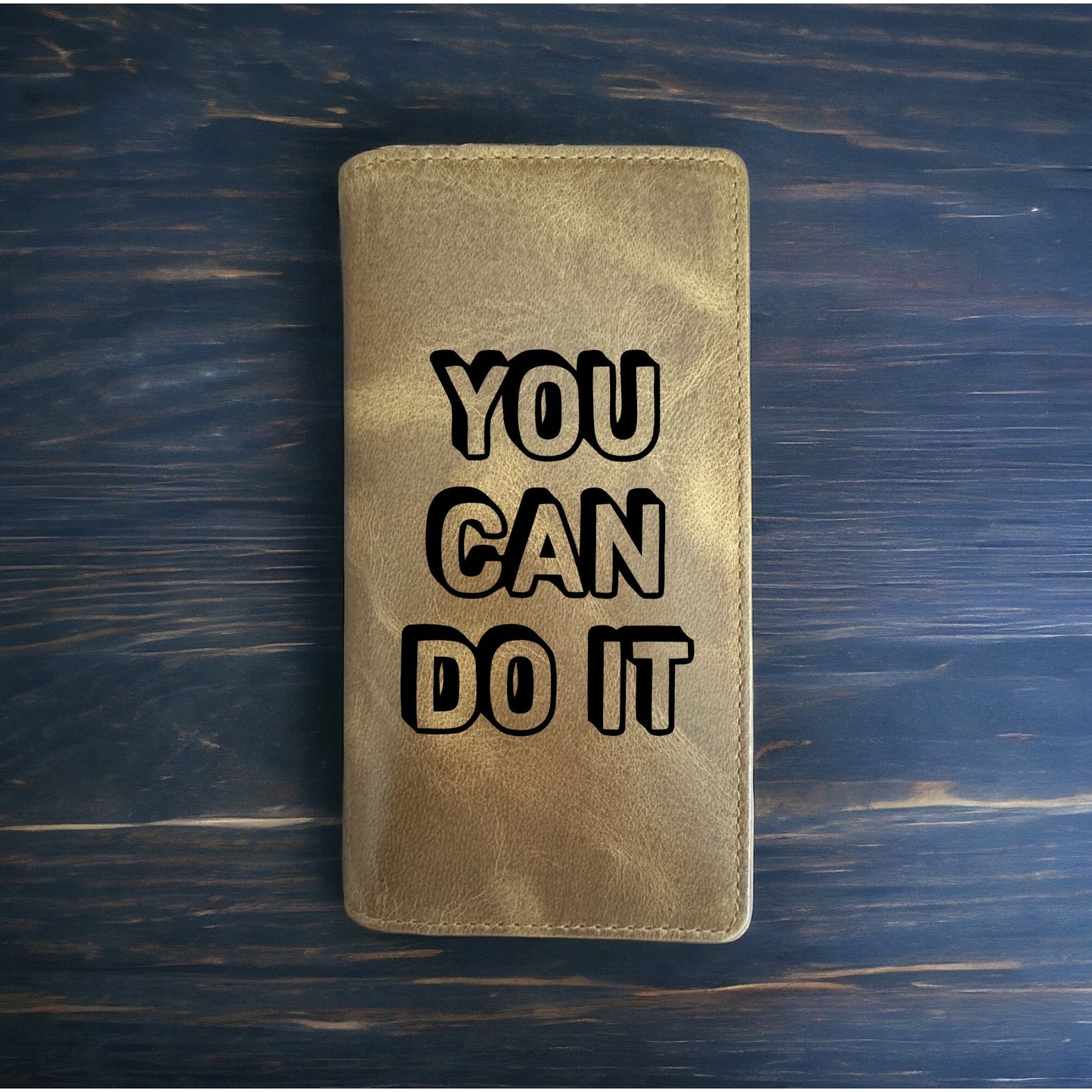 You Can Do It Rodeo Wallet Cowboy Western Buffalo Leather Premium Quote Gift NEW