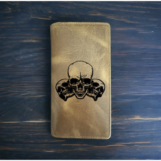 Skulls Rodeo Wallet Cowboy Western Buffalo Leather Premium Hardcore Bones NEW