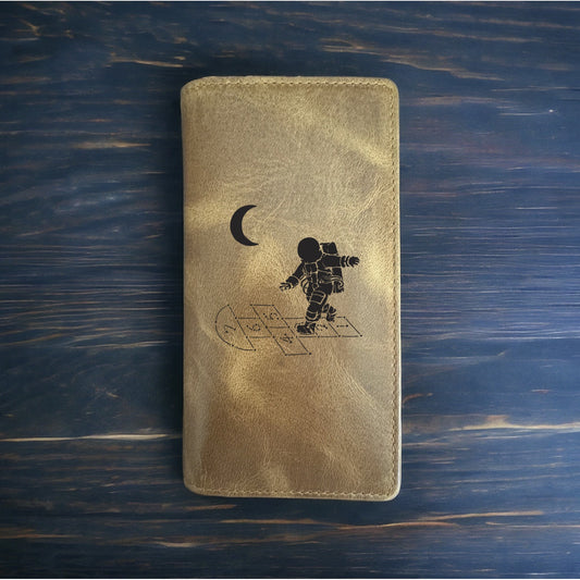 Astronaut Rodeo Wallet Cowboy Western Buffalo Leather Premium Games Space NEW