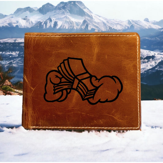 Money Count Leather Wallet Bifold Premium Quality Buffalo Cash Glove NEW