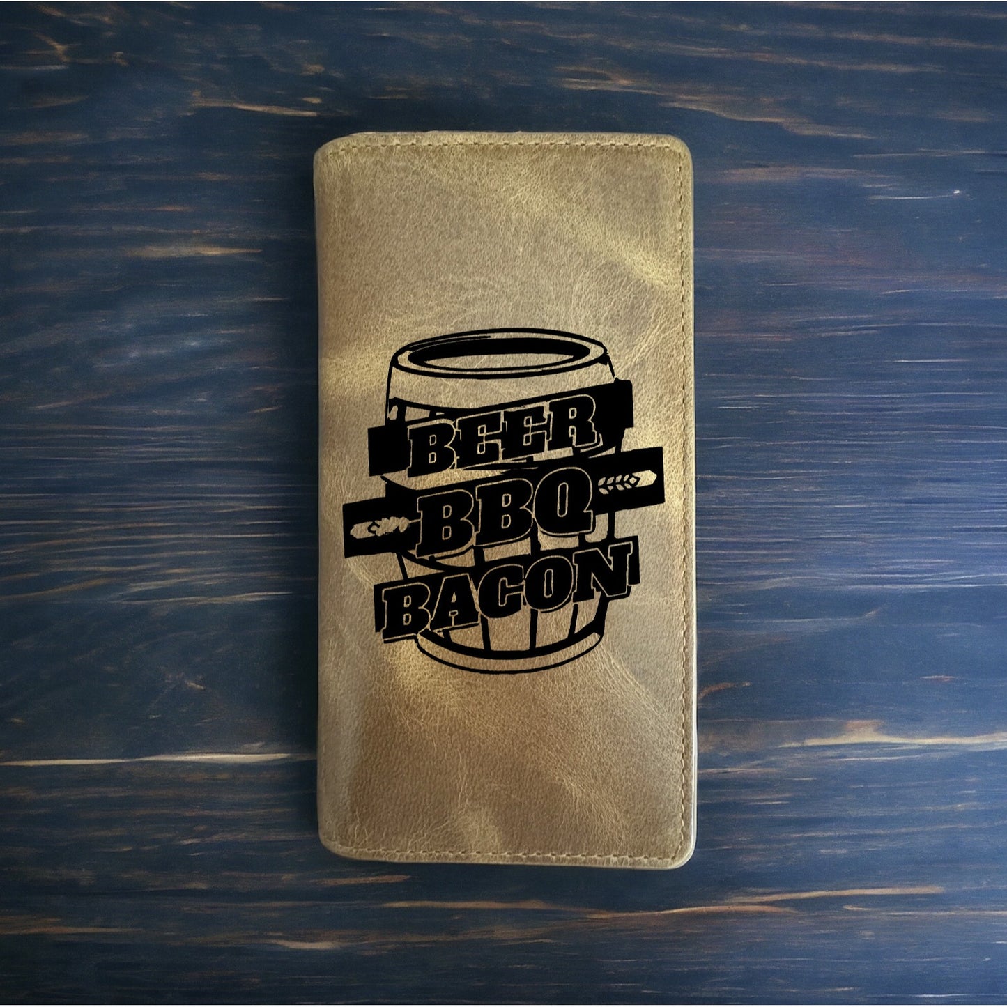 Beer BBQ Bacon Rodeo Wallet Cowboy Western Buffalo Leather Premium Food NEW