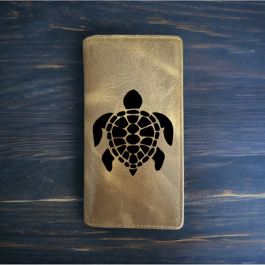 Sea Turtle Rodeo Wallet Cowboy Western Buffalo Leather Premium Animal Beach NEW