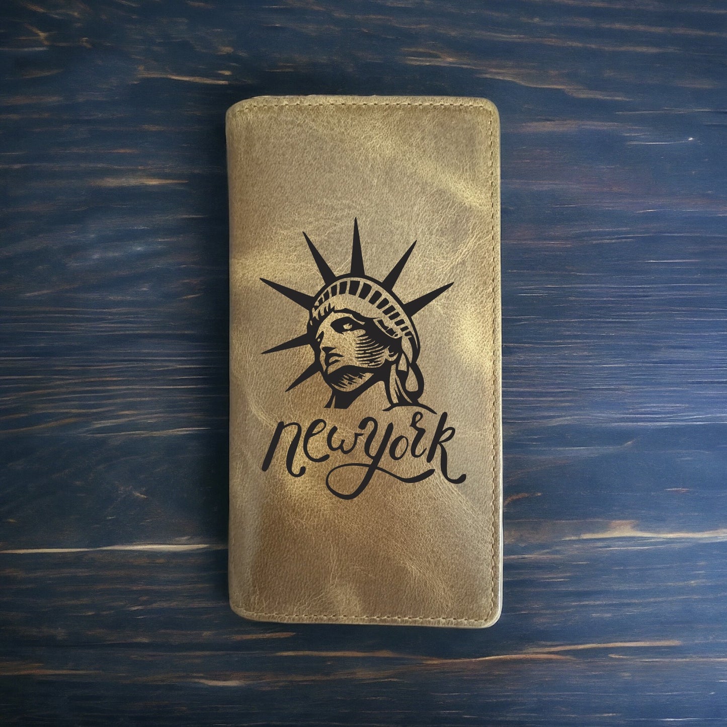 New York Rodeo Wallet Cowboy Western Buffalo Leather Premium Lady Liberty NEW