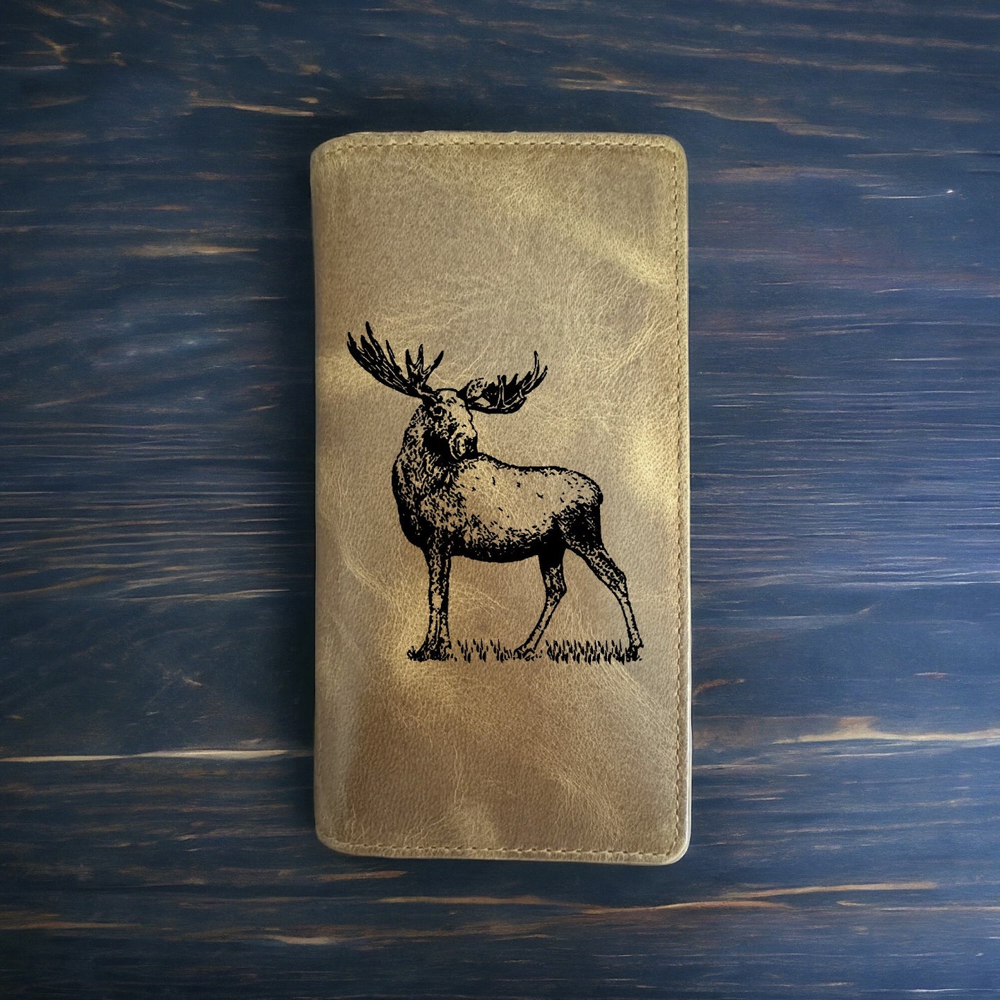 Moose Rodeo Wallet Cowboy Western Buffalo Leather Premium Animal Outdoor NEW