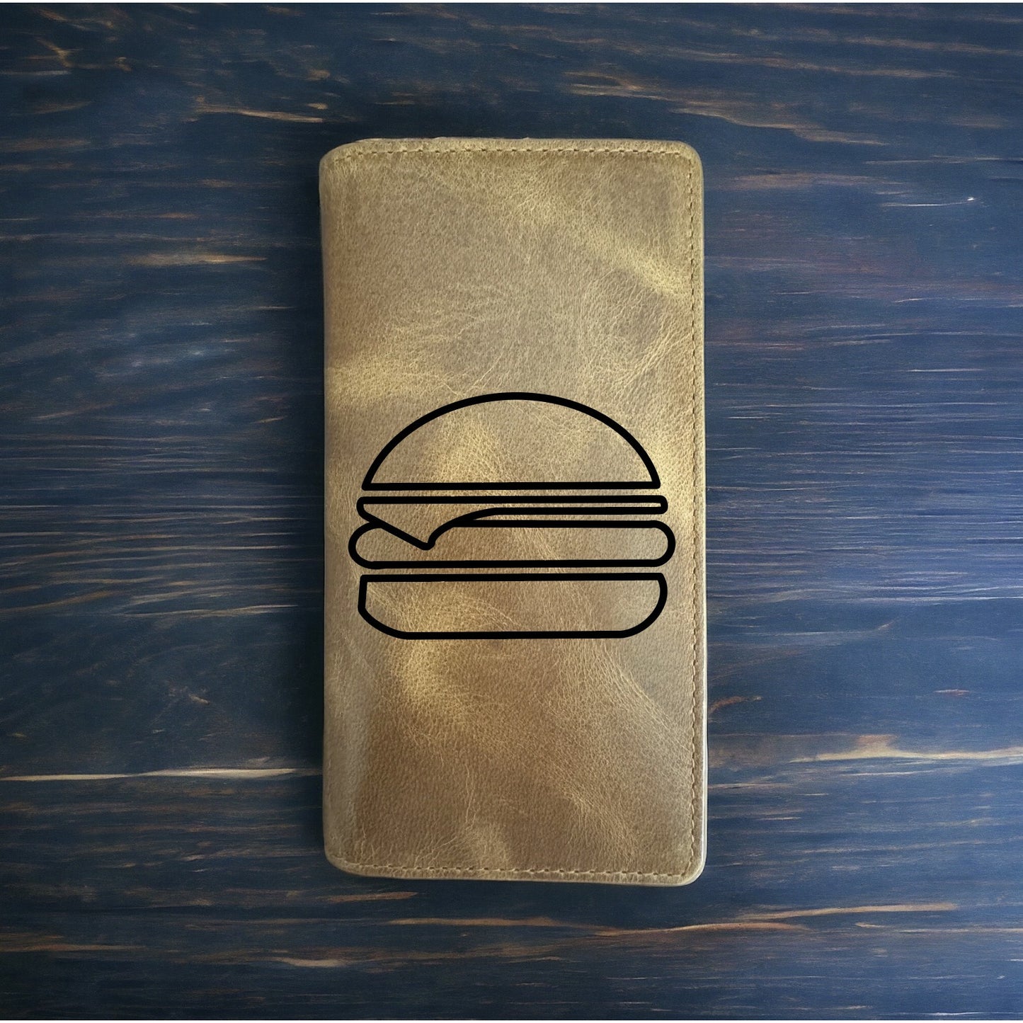 Cheeseburger Rodeo Wallet Cowboy Western Buffalo Leather Premium Food NEW