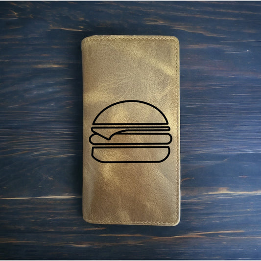 Cheeseburger Rodeo Wallet Cowboy Western Buffalo Leather Premium Food NEW